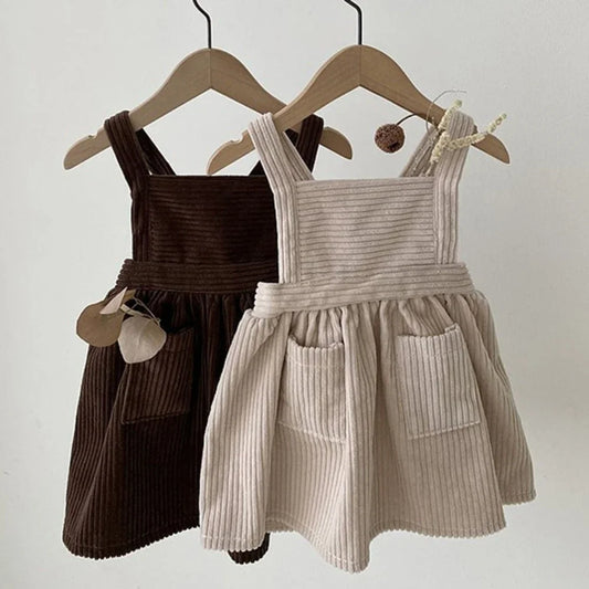 Corduroy Suspender Dress