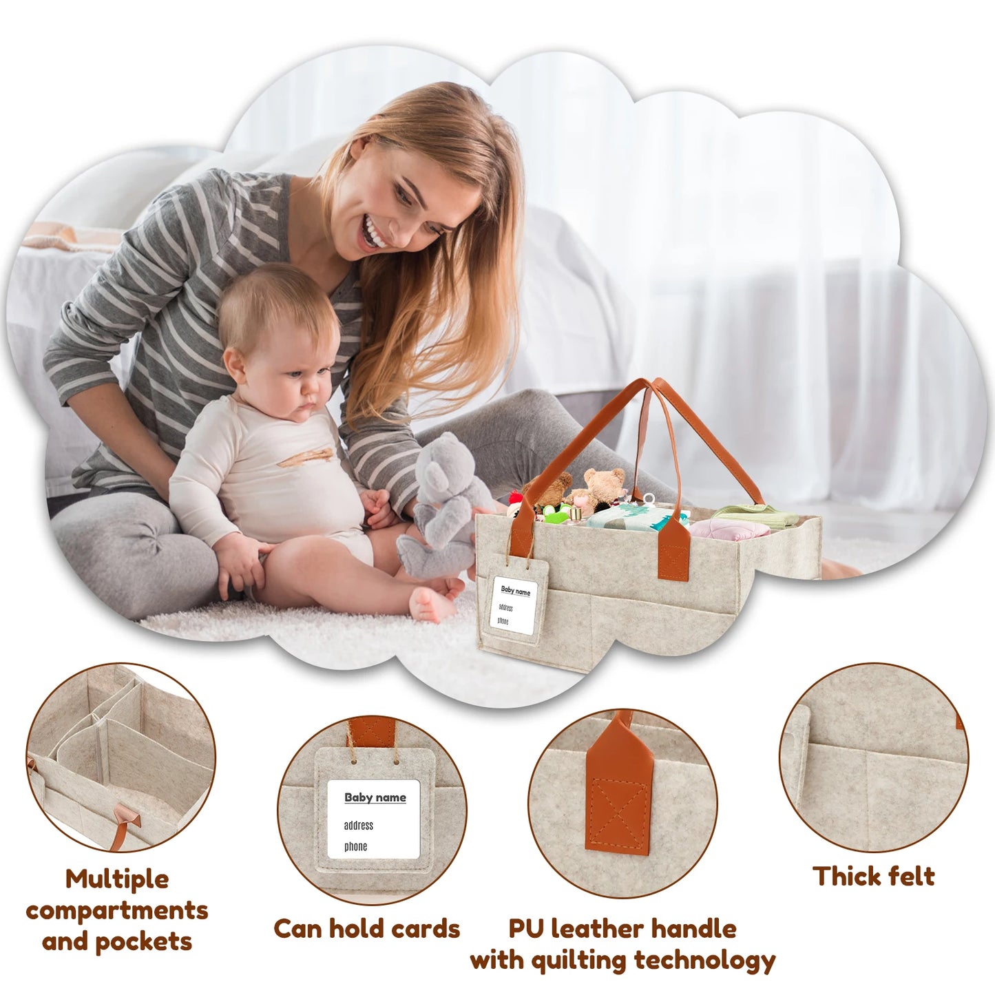 Portable Diaper Caddy Organizer