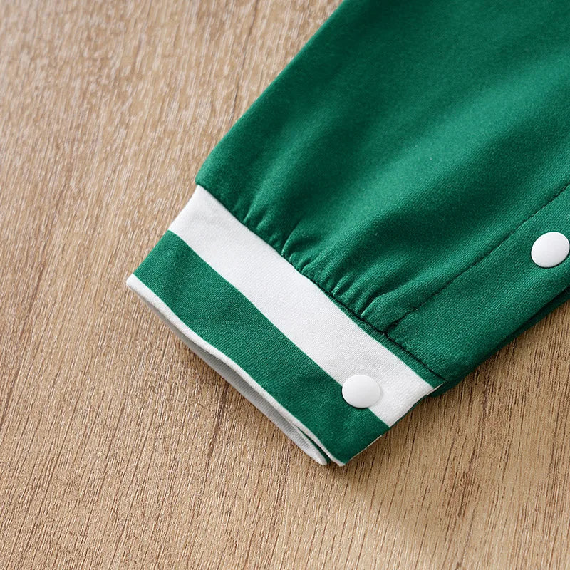 Baby Christmas Casual Striped Long Sleeve Onesie