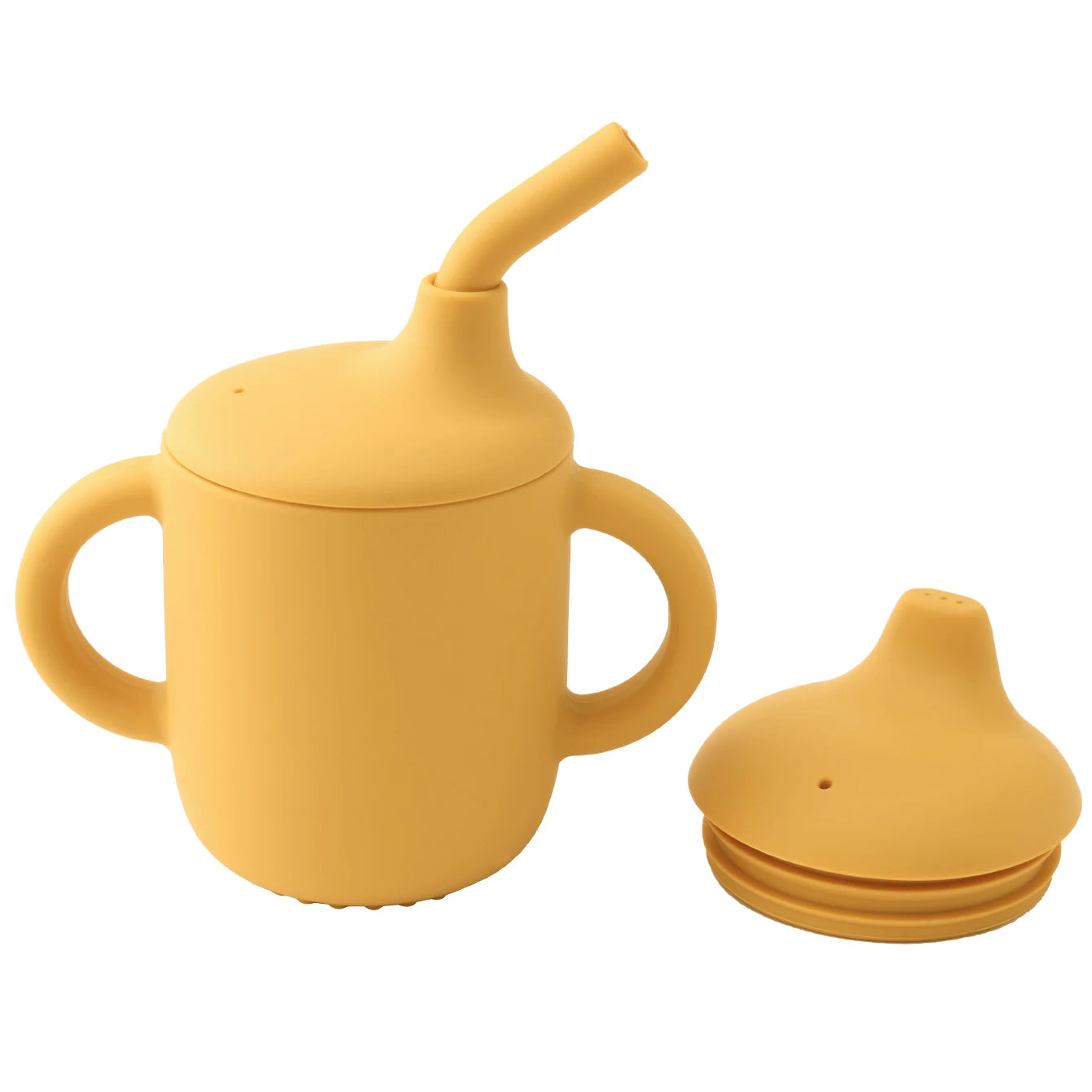 Cool Kids 1 piece Silicone Straw Cup With Two Lids