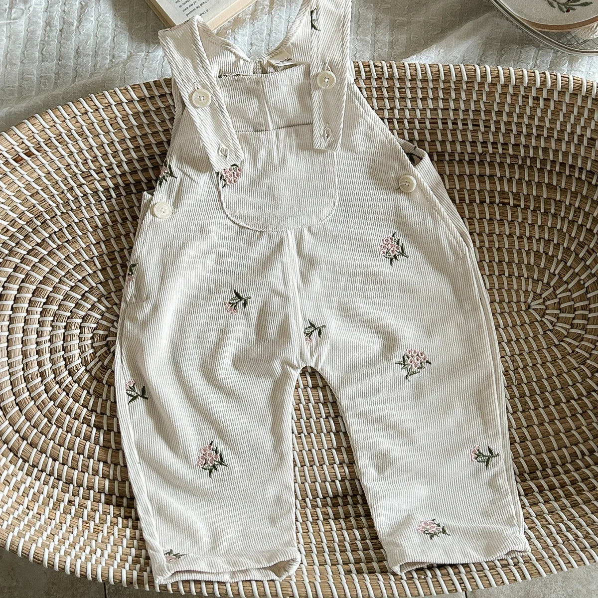 Floral Corduroy Overalls