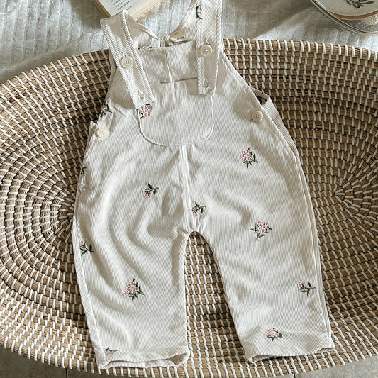 Floral Corduroy Overalls