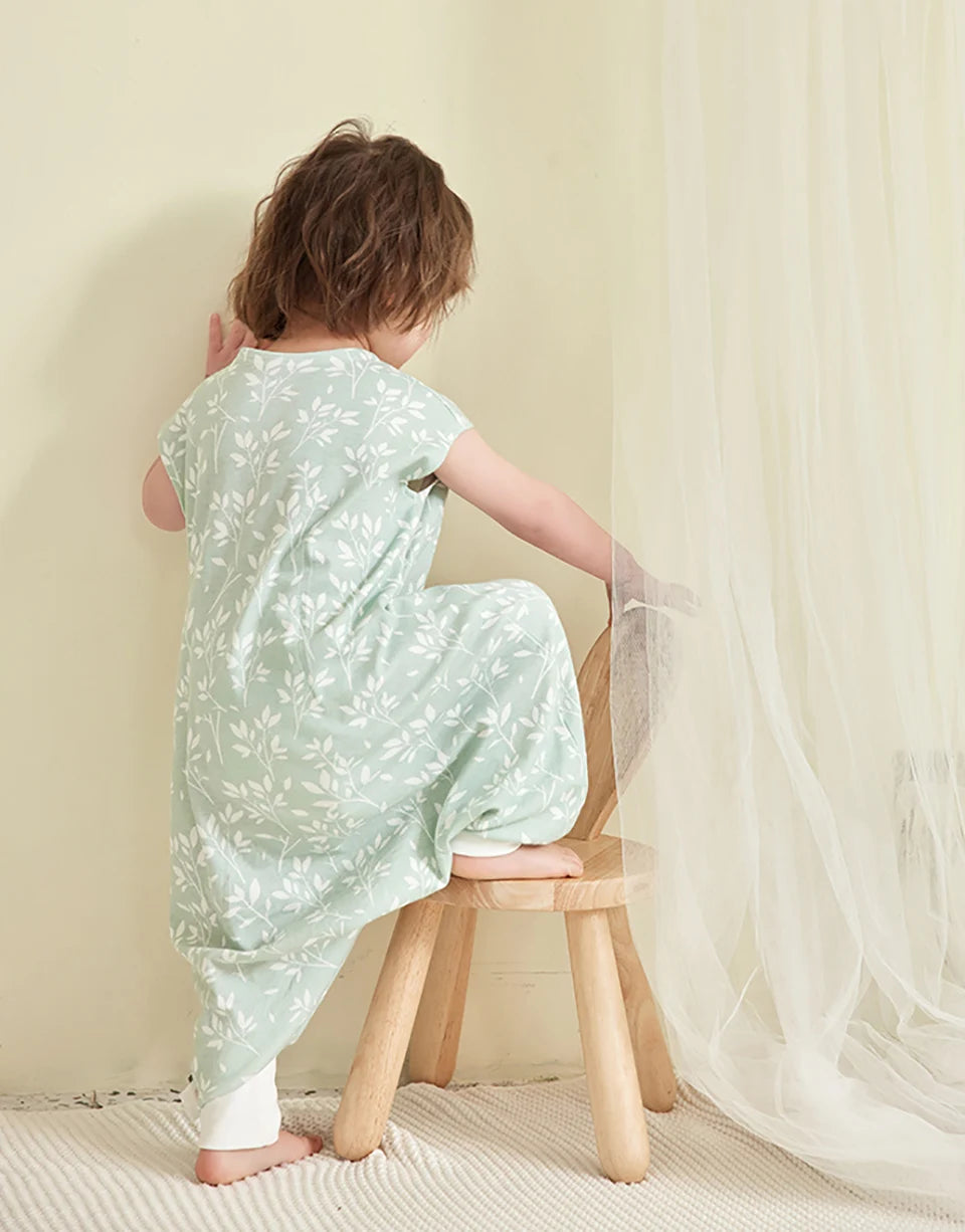 Summer Sleep Sack with Legs - Mint Foliage