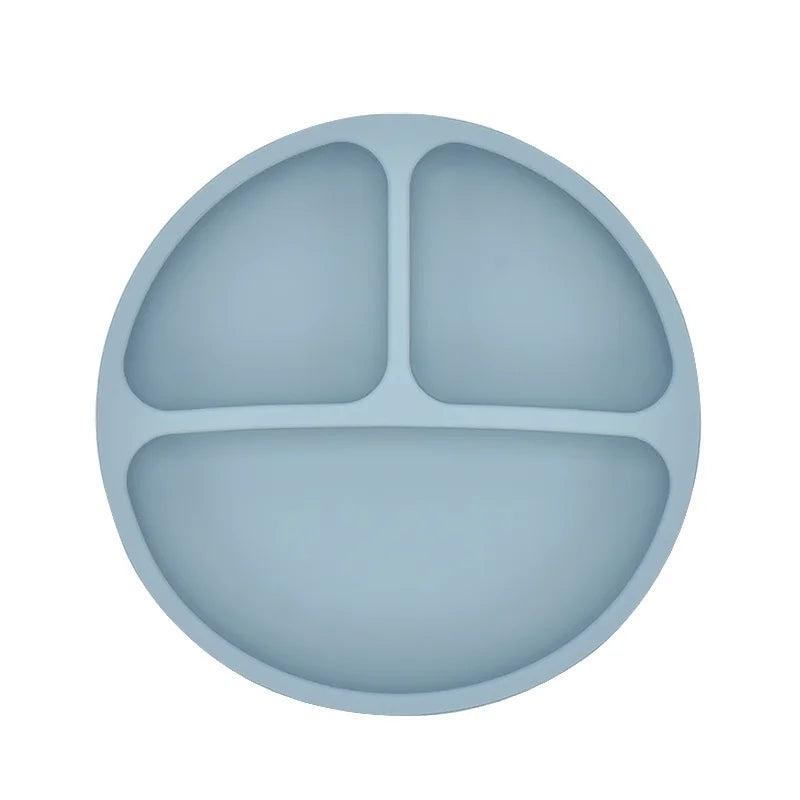 Baby Silicone Plate + Spoon + Fork Set