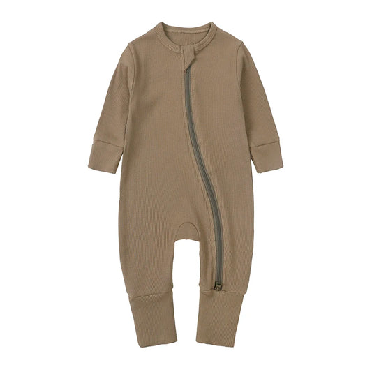 Bamboo Ribbed Onesie - Khaki