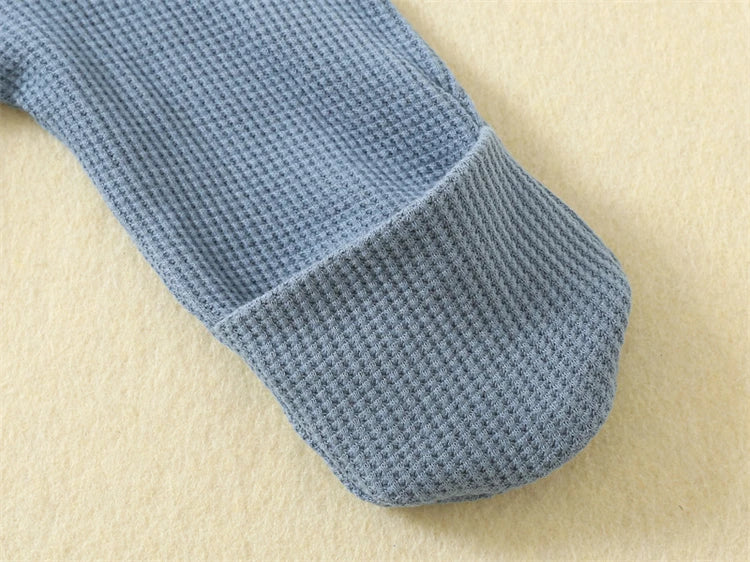 Basic Waffle Zippered Onesie - Blue