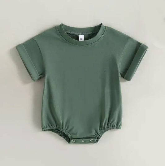 Bubble Romper Tee - Forest Green