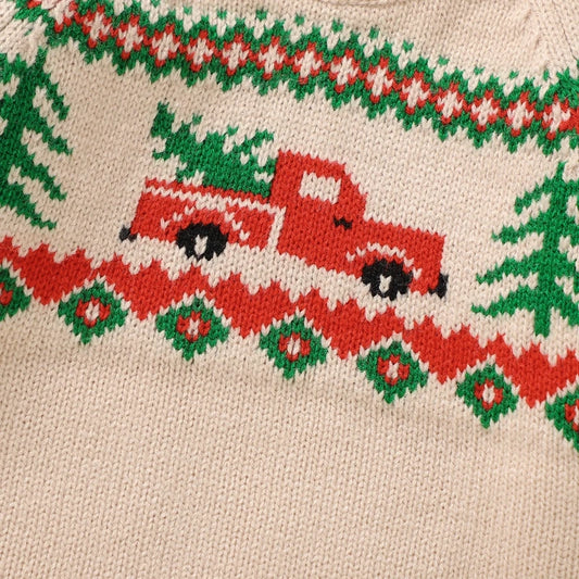 Little Red Truck Holiday Knit Sweater