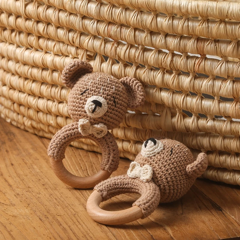 Crochet Bowtie Bear Rattle