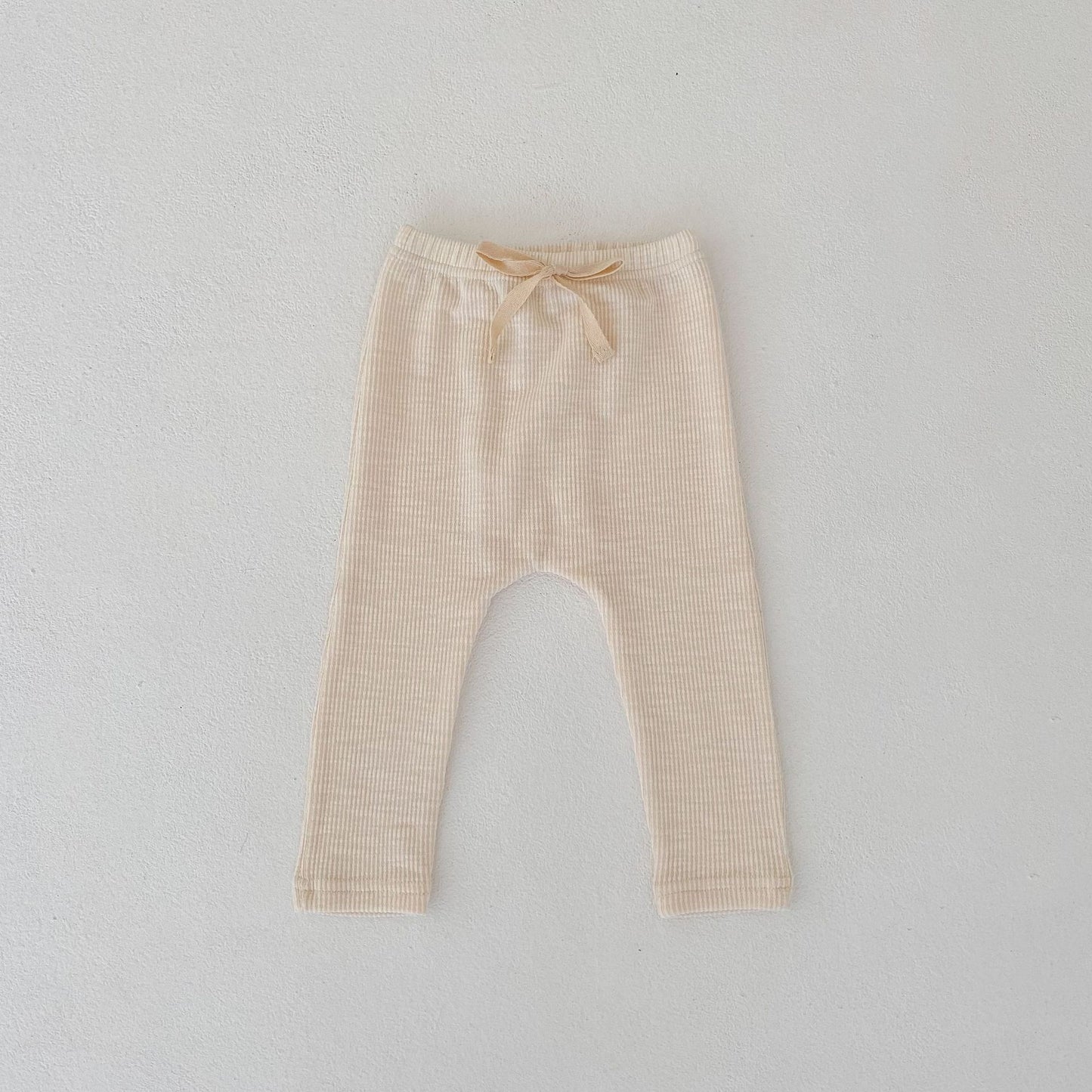 Stretchy Ribbed Pants in Cream