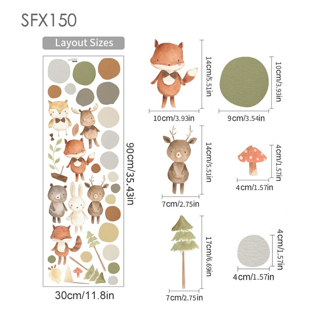 Nursery Wall Decals | Woodland Forest Animals