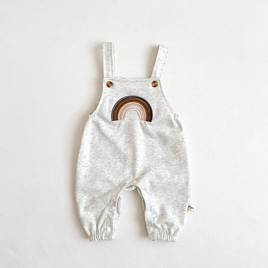 Rainbow Overalls in Heather Grey