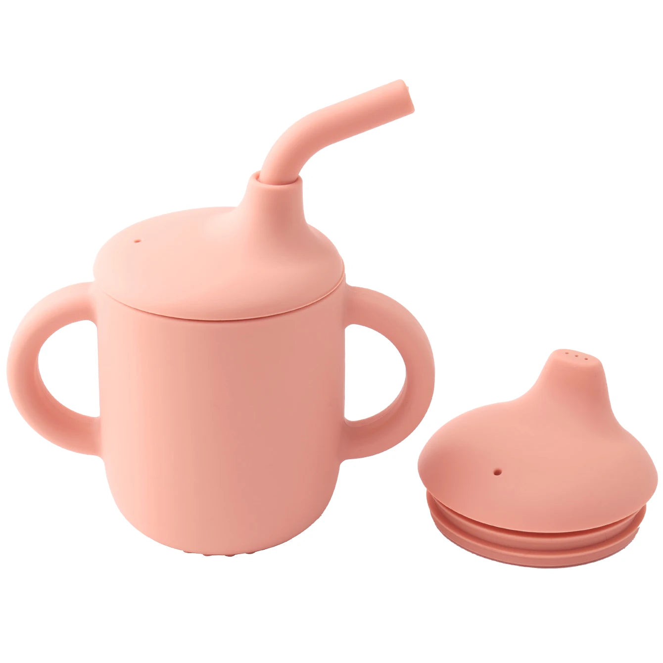 Cool Kids 1 piece Silicone Straw Cup With Two Lids