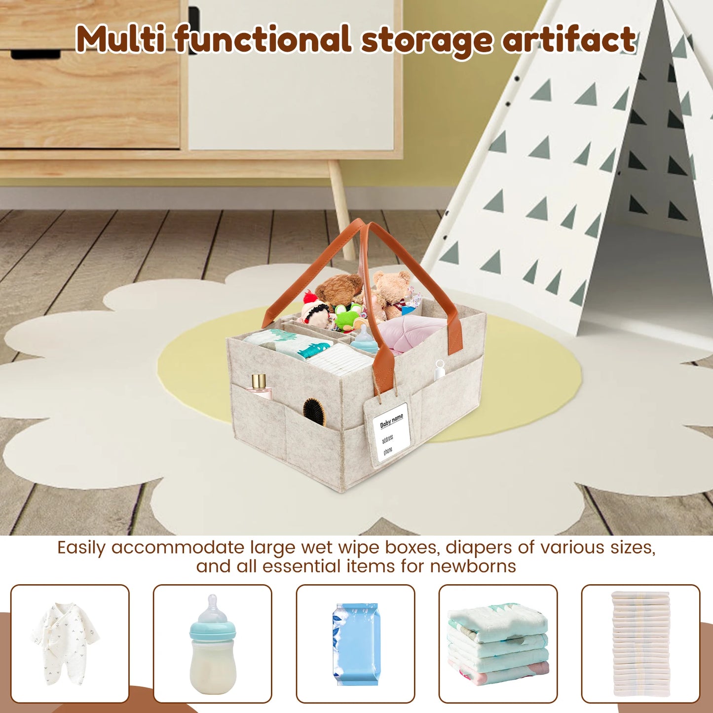 Portable Diaper Caddy Organizer