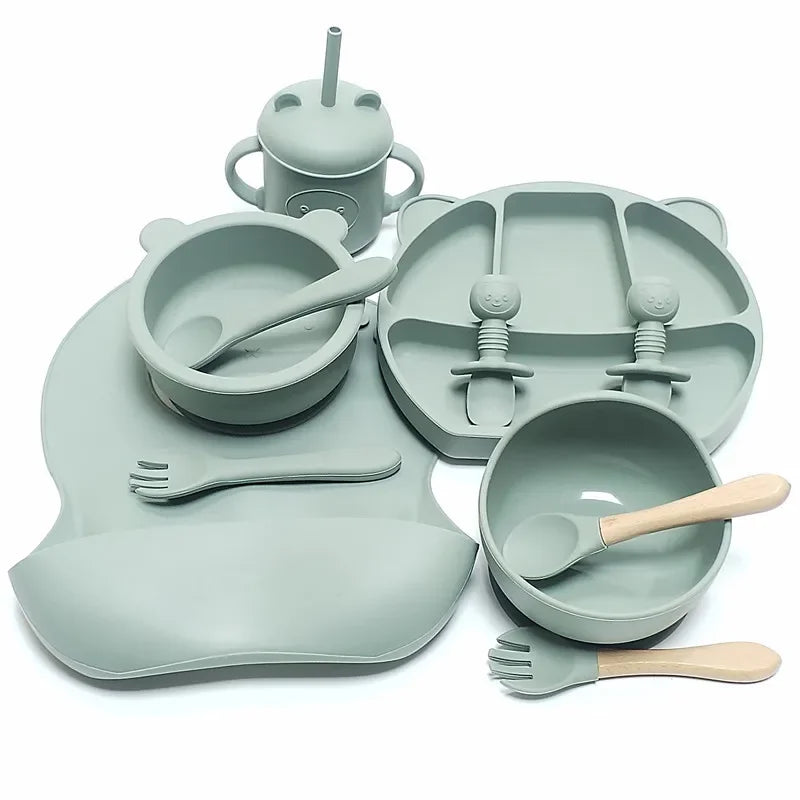 Children's Silicone Tableware Set 11 pieces