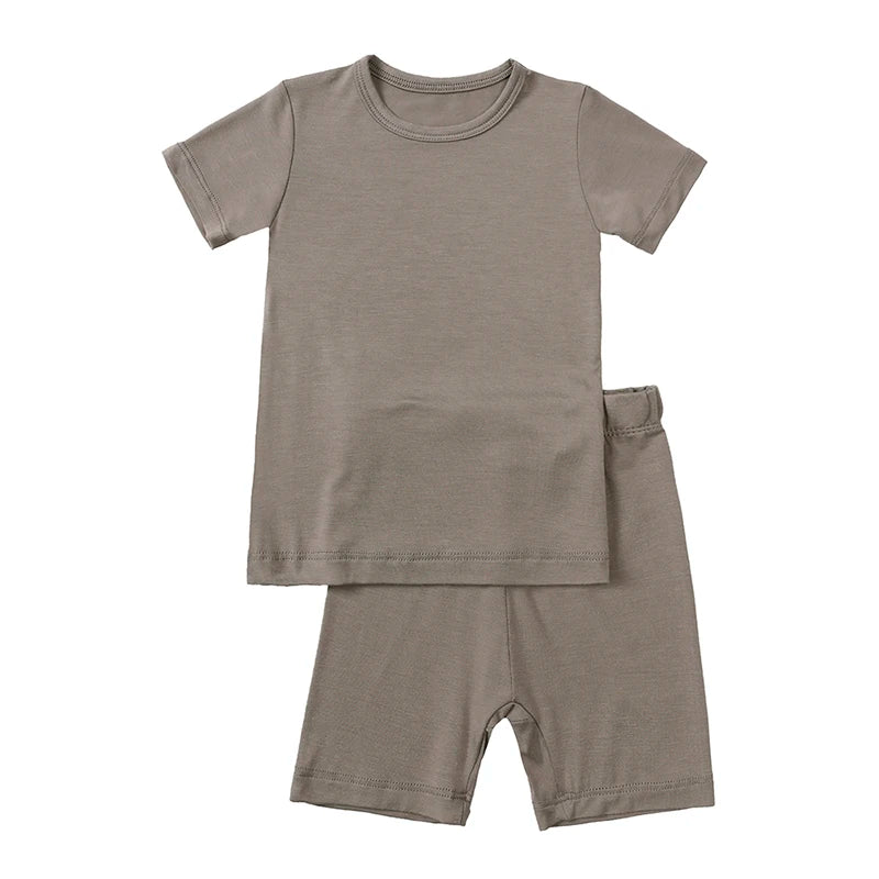 Bamboo Shorts & T-Shirt Lounge Set - Charcoal