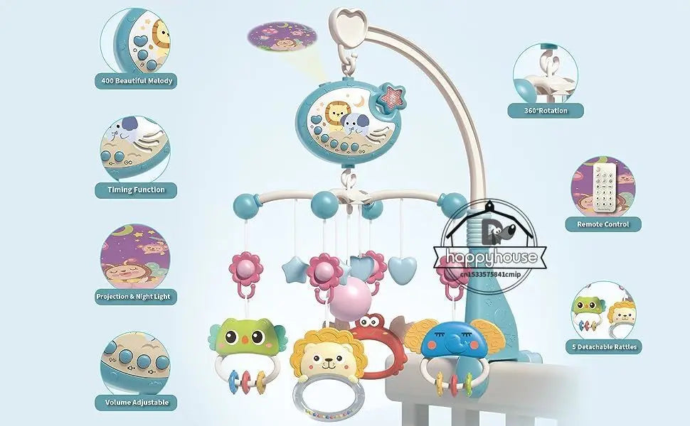 Musical Baby Crib Mobile with Lights Music Projection for Infants