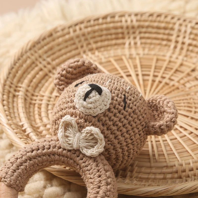 Crochet Bowtie Bear Rattle