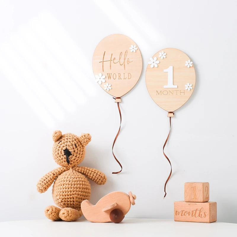 Balloon Wood Milestone Set