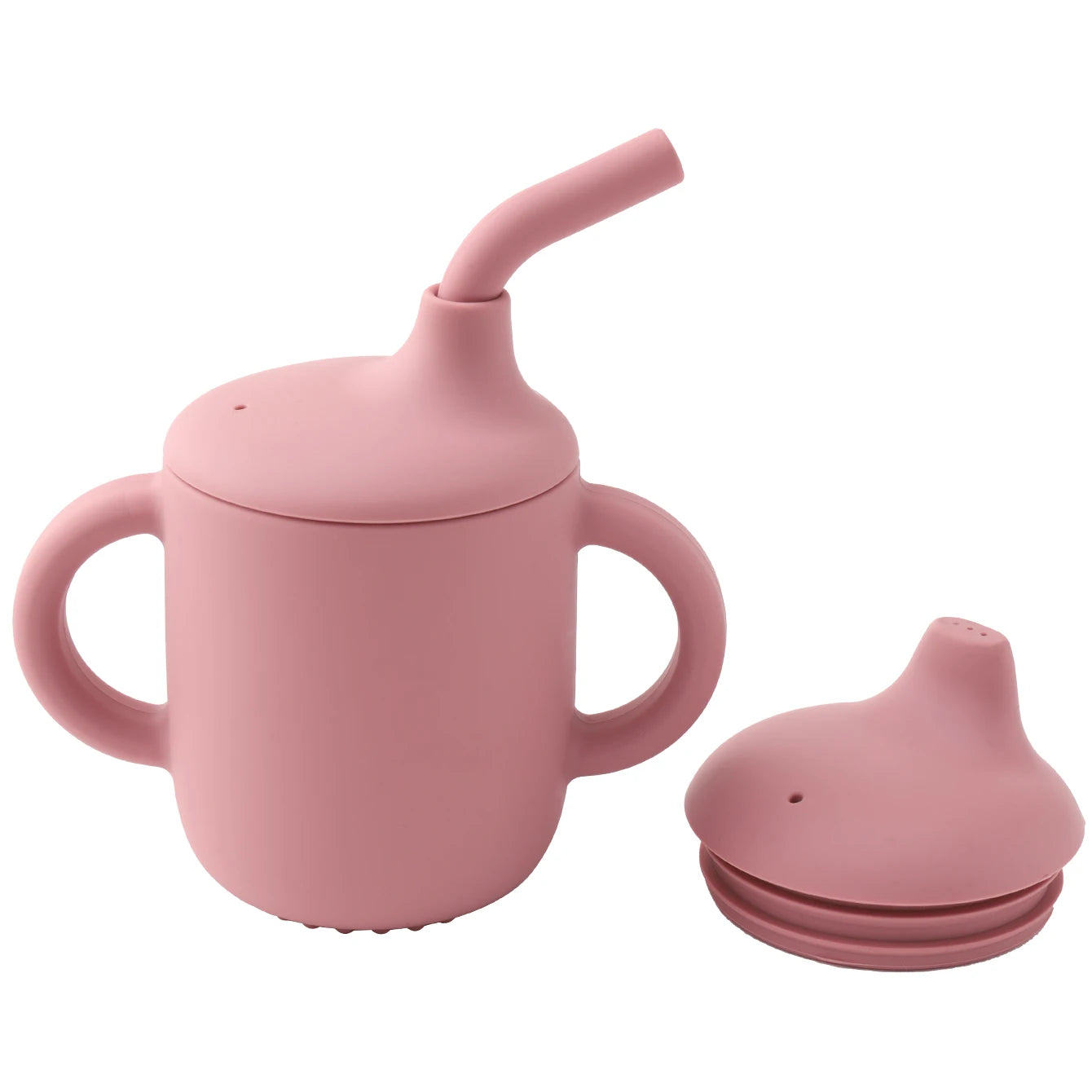Cool Kids 1 piece Silicone Straw Cup With Two Lids