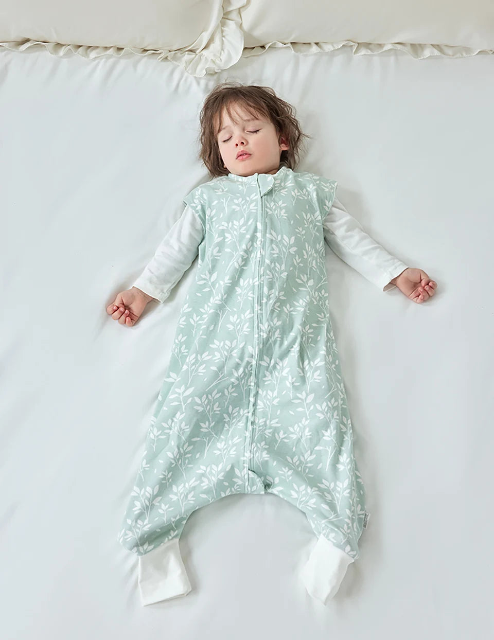 Summer Sleep Sack with Legs - Mint Foliage