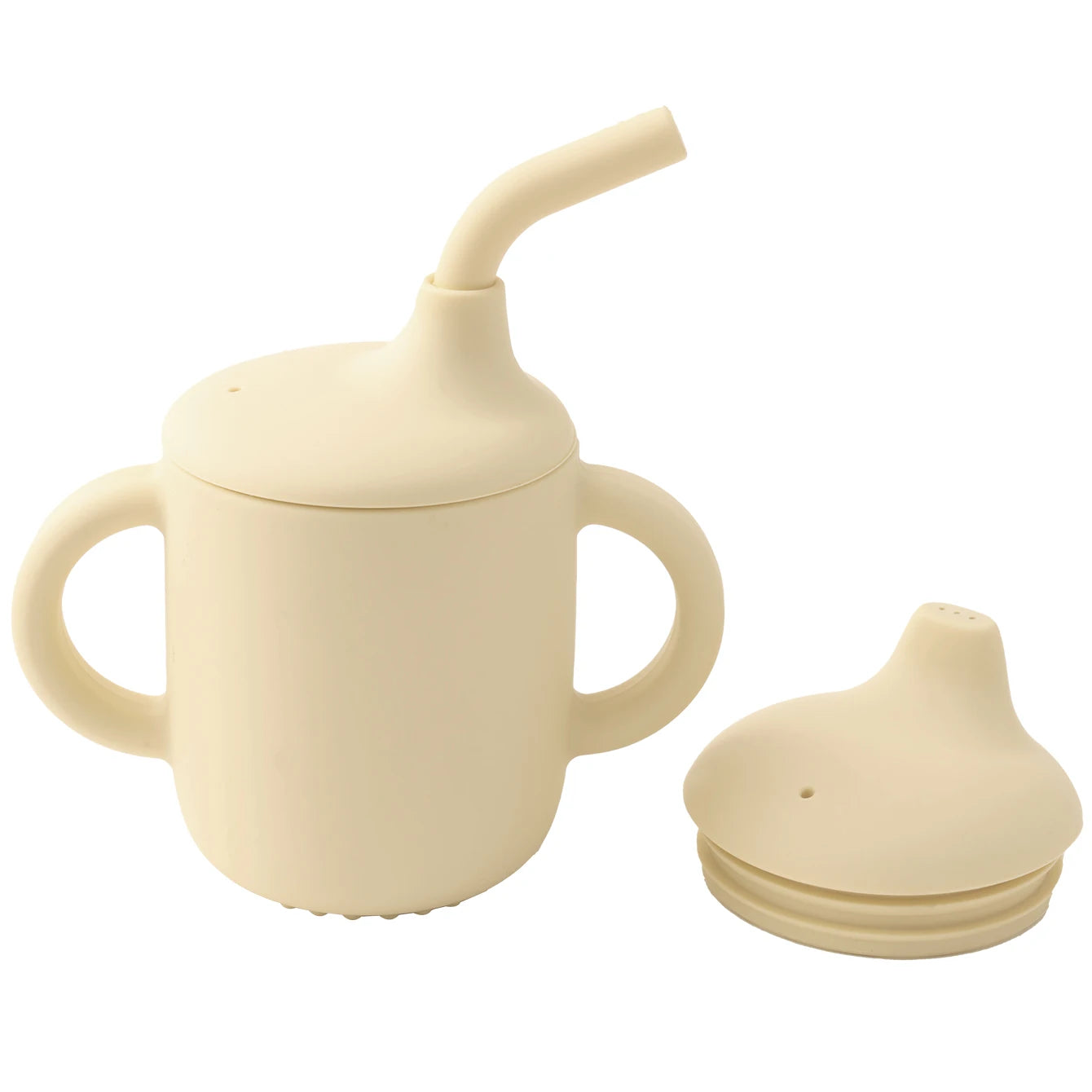 Cool Kids 1 piece Silicone Straw Cup With Two Lids