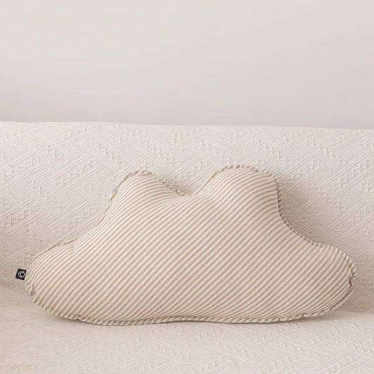 Beige Striped Cloud Pillow