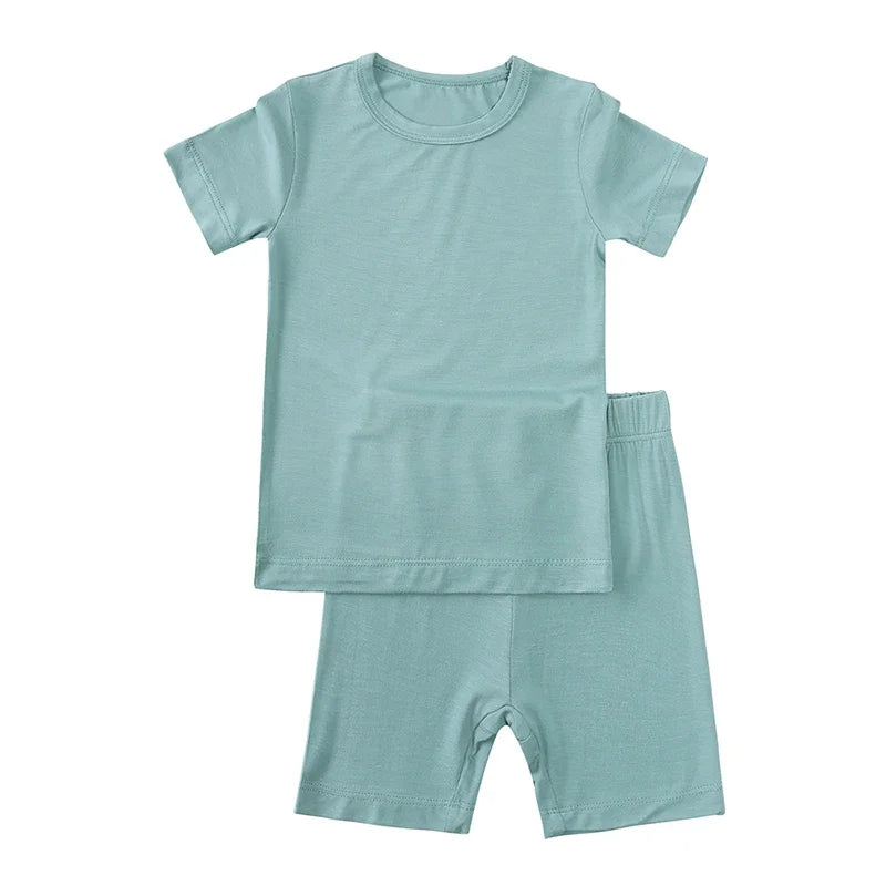 Bamboo Shorts & T-Shirt Lounge Set - Seafoam
