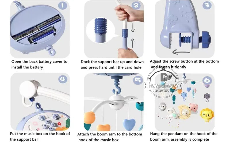 Musical Baby Crib Mobile with Lights Music Projection for Infants