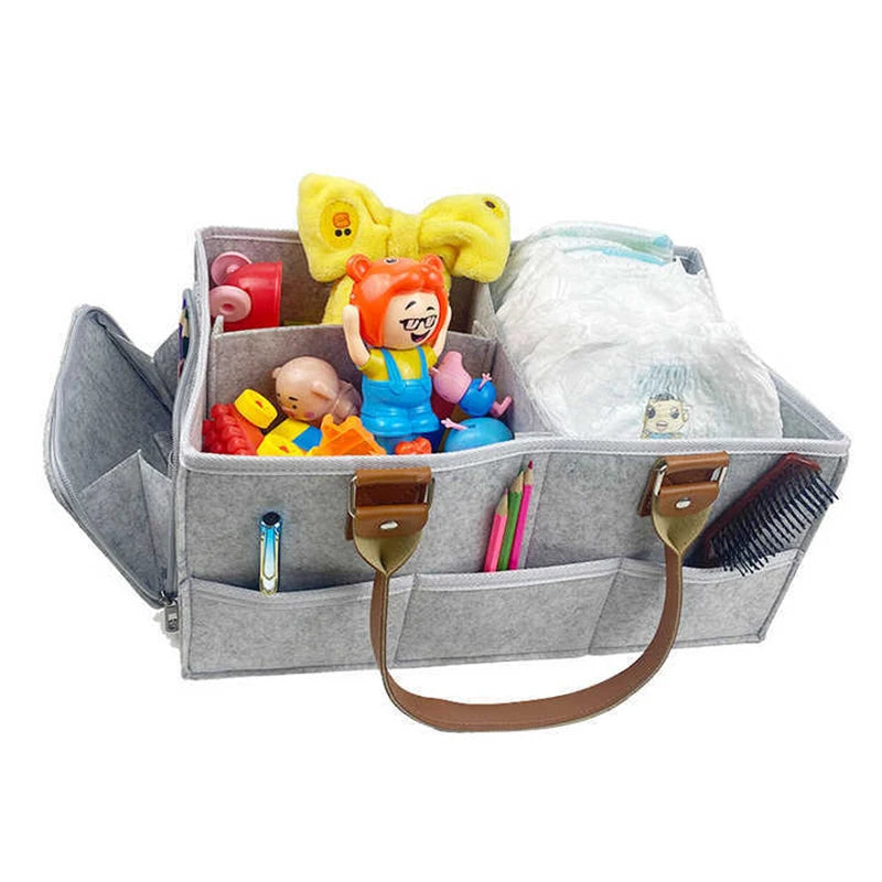 Felt zipper multifunctional storage basket