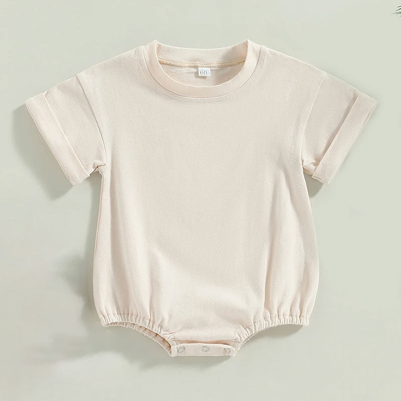 Bubble Romper Tee - Beige