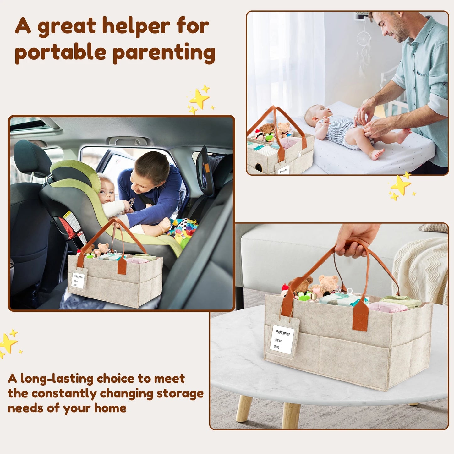 Portable Diaper Caddy Organizer