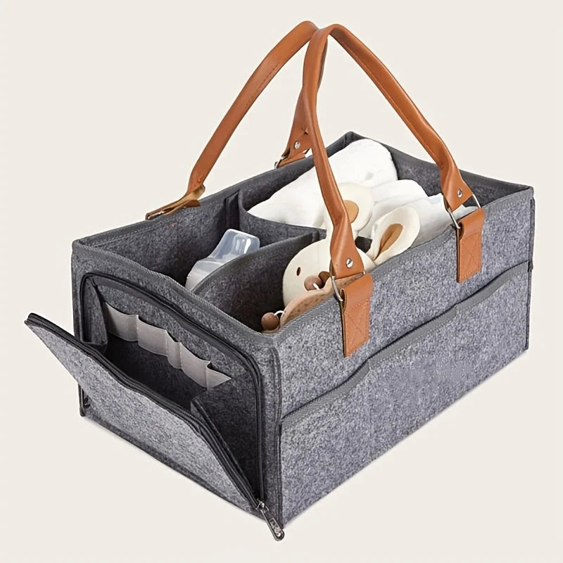 Felt zipper multifunctional storage basket