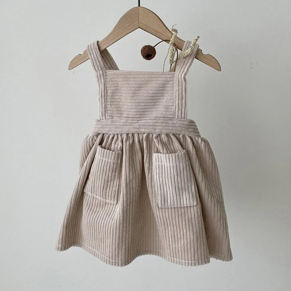 Corduroy Suspender Dress