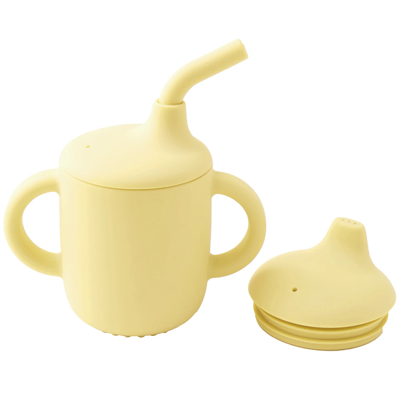 Cool Kids 1 piece Silicone Straw Cup With Two Lids