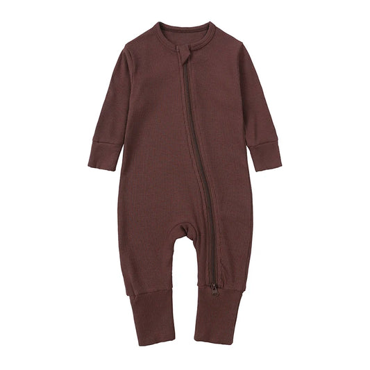 Bamboo Ribbed Onesie - Brown