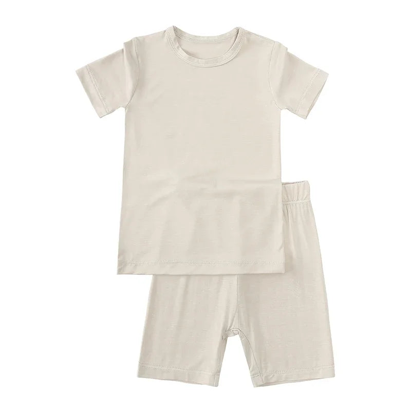 Bamboo Shorts & T-Shirt Lounge Set - Sand