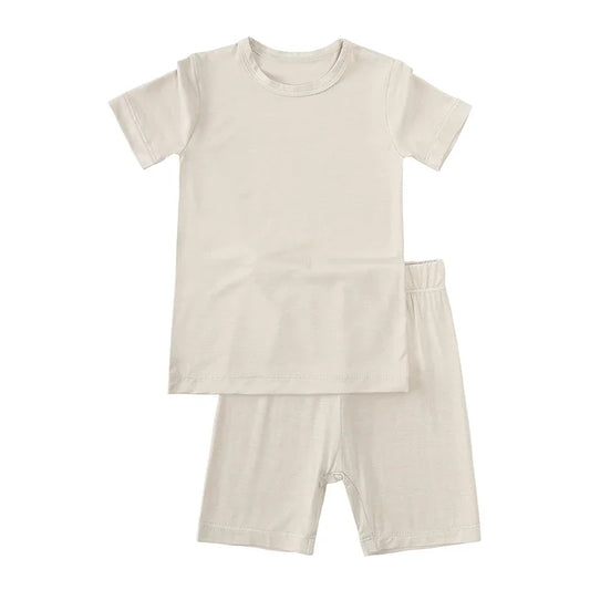 Bamboo Shorts & T-Shirt Lounge Set - Sand