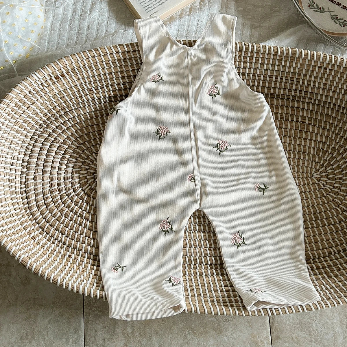 Floral Corduroy Overalls