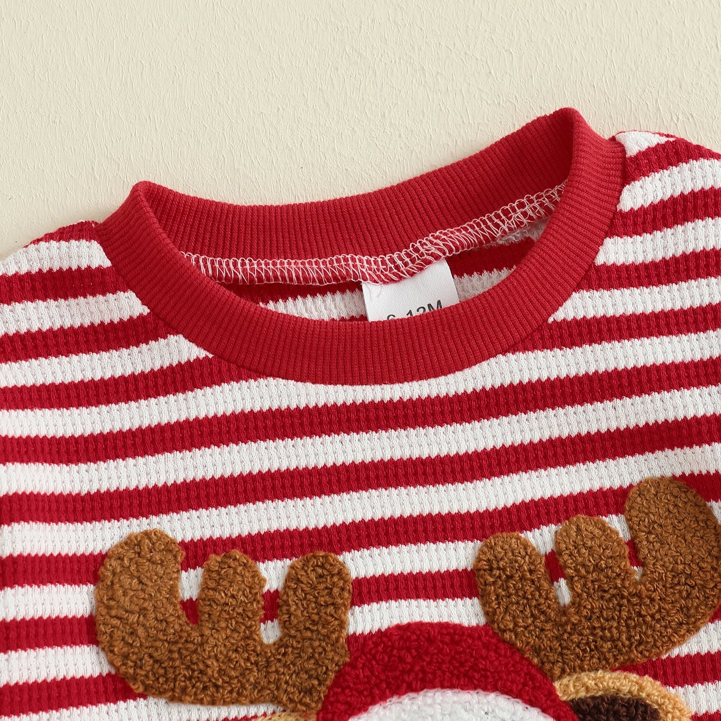 Christmas Reindeer Striped Baby Pajama Set