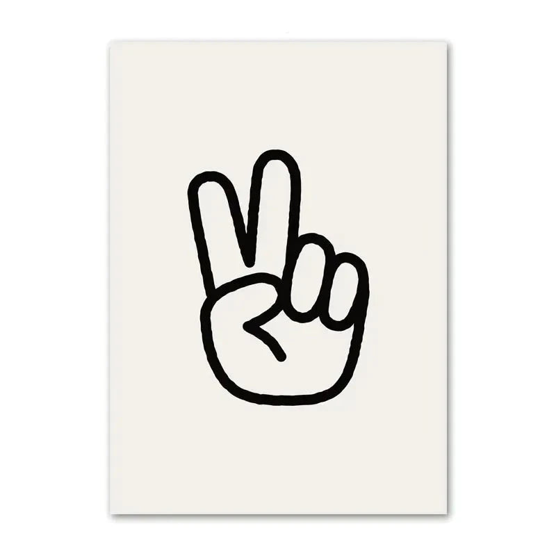 Peace Sign Canvas Wall Print – The Neutral Newborn
