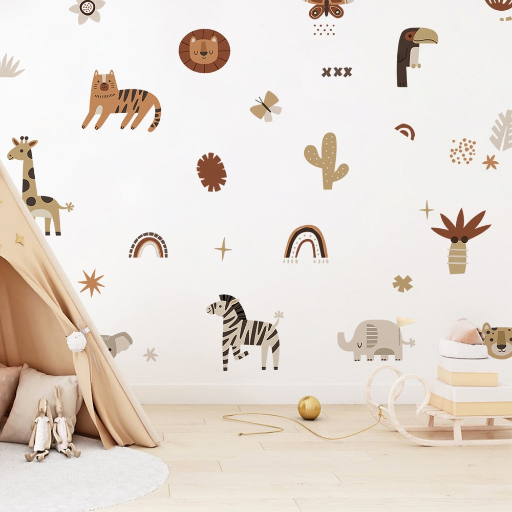 Nursery Wall Decals | Brown Safari Theme