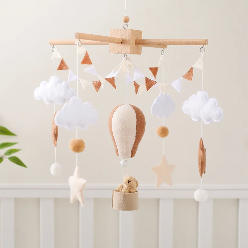 Hot Air Balloon Hanging Mobile - Brown