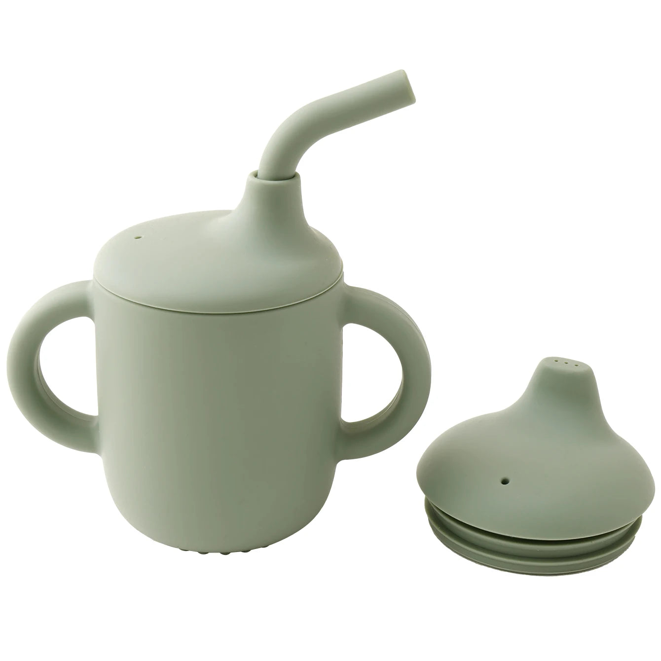 Cool Kids 1 piece Silicone Straw Cup With Two Lids