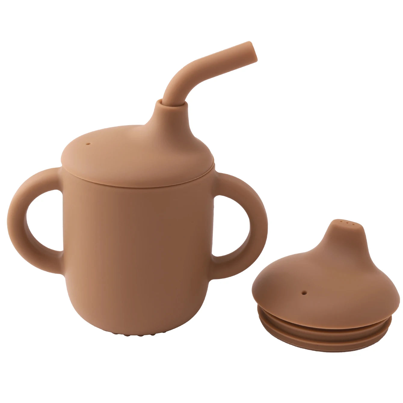 Cool Kids 1 piece Silicone Straw Cup With Two Lids