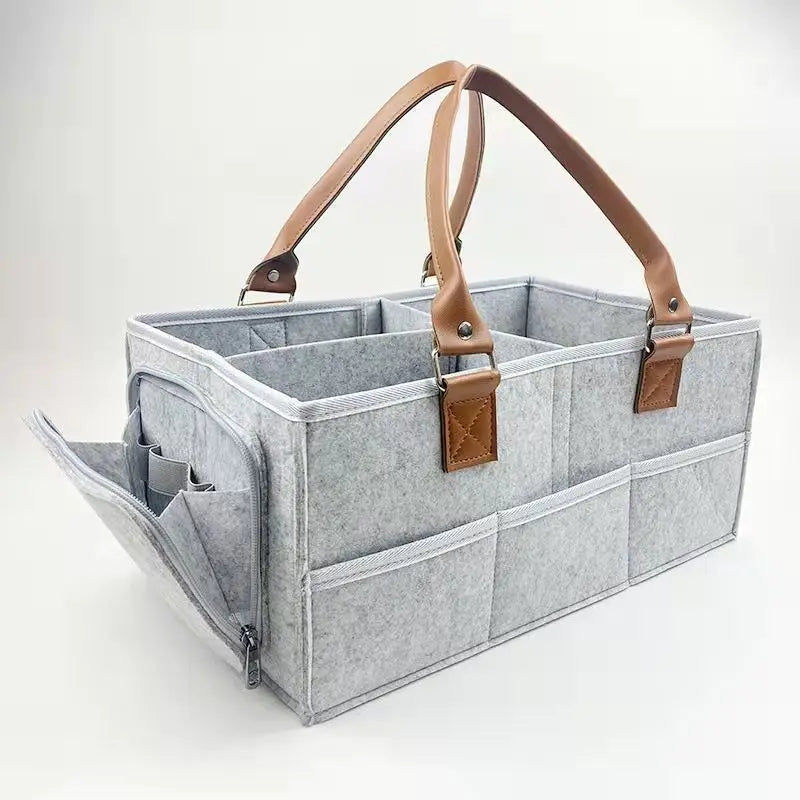 Felt zipper multifunctional storage basket