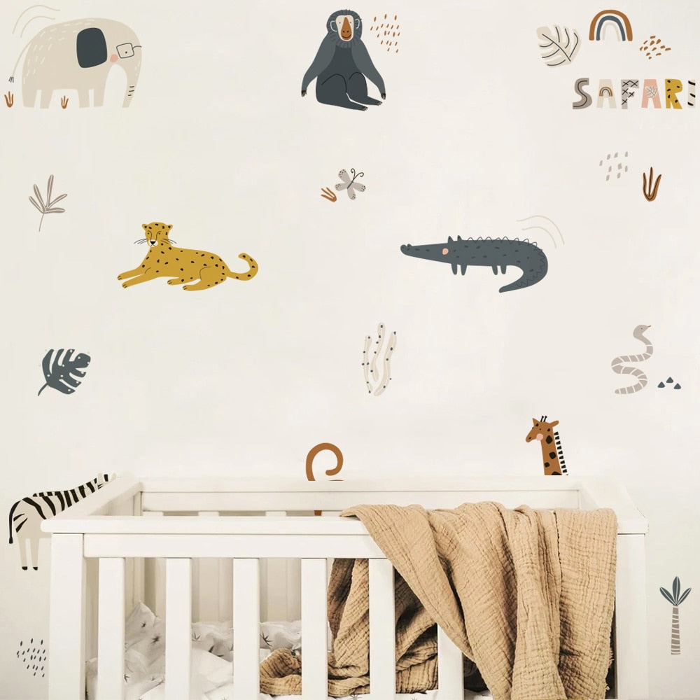 Nursery Wall Decals | Blue Safari Theme