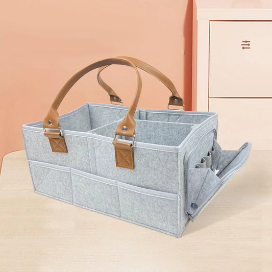 Felt zipper multifunctional storage basket