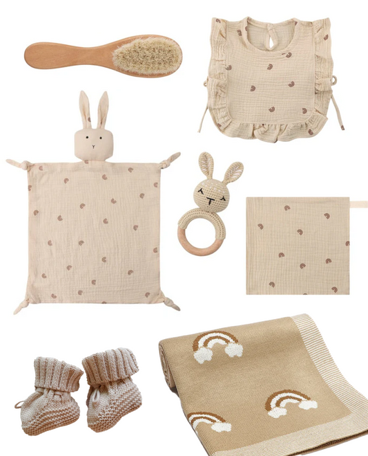Welcome Baby Gift Bundle - Rabbit & Rainbow Theme