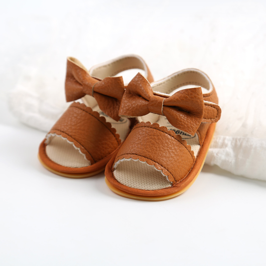 Summer Bow Sandals in Camel